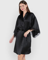 Sainted Sisters Silk Pajama Set Black / S-M